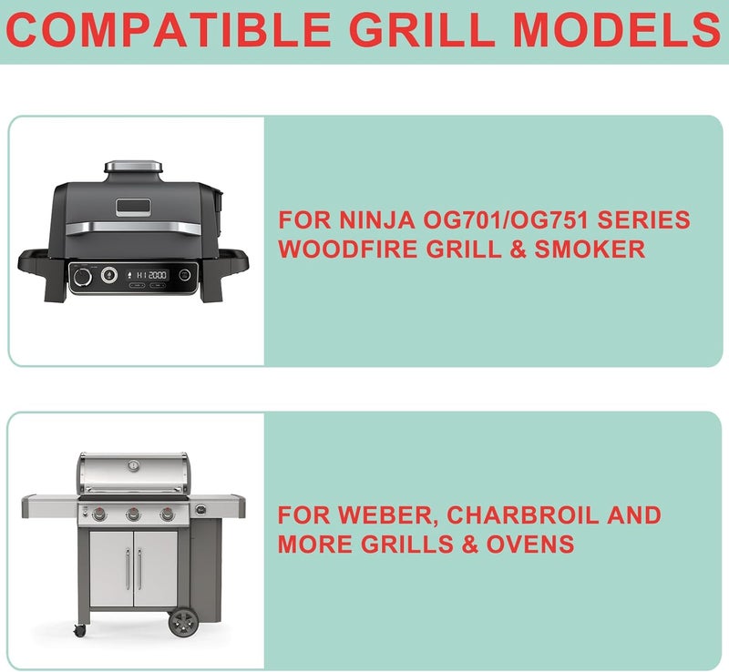 WEBROIL 2-Pack Rib Rack for Ninja Woodfire OG751/OG700 Series, Roasting Turkey Rack for Ninja OG701 Woodfire Electric Grills 7 in 1 Ninja Woodfire Outdoor Grill Accessories 4 Full Racks Holder of Ribs - Image 2